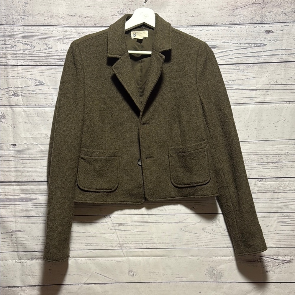 Woolblend cropped blazer